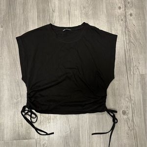 Zara black t with ties